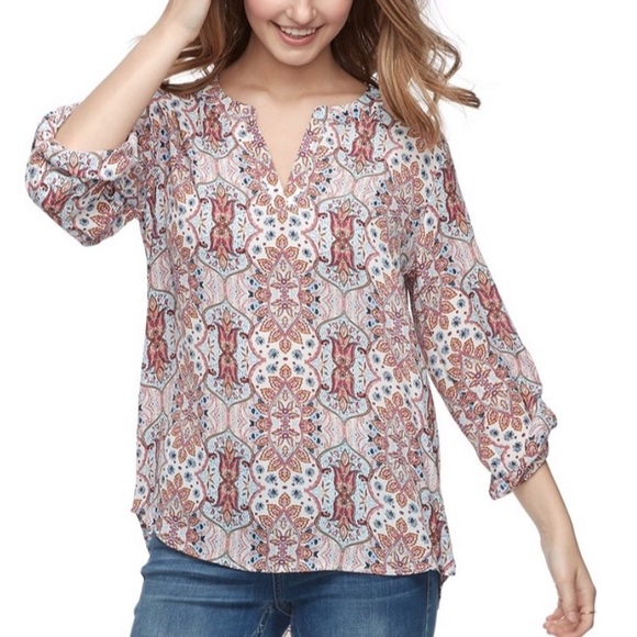 EUC Pink Republic women’s mid-sleeve blouse, sz XL - Picture 1 of 4